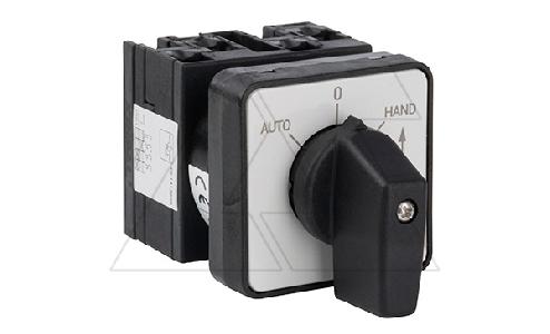 Переключатель UKT0-2-15907/E, 20A, тип AUTO-0-HAND←START (45°), на дверь, фронт IP65